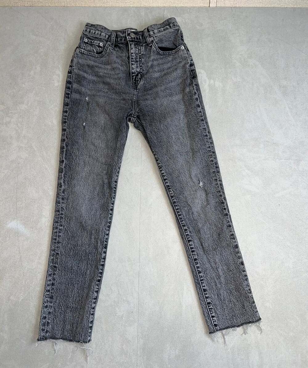 Pistola High Rise Acid Wash Distressed Raw Hem Jeans Size 25
